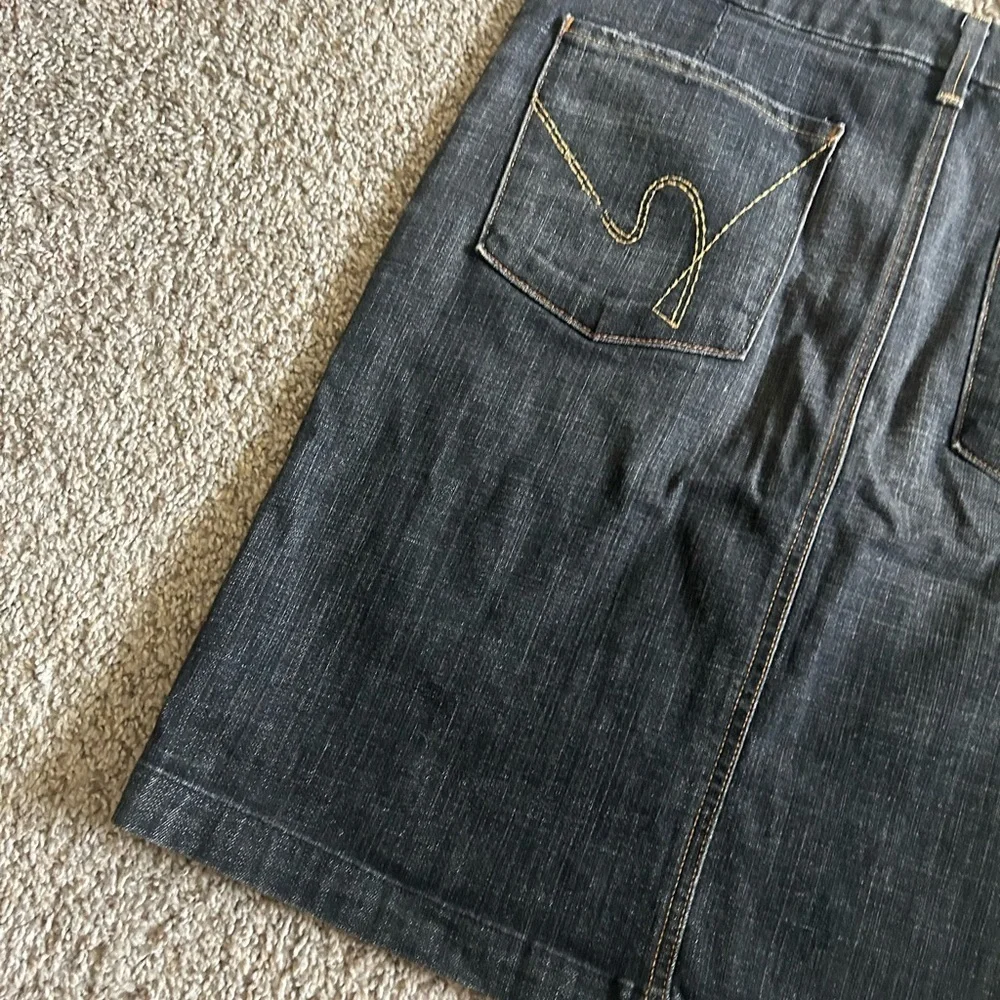 Citizens Of Humanity Dark Denim Skirt Sophia Knee Length Cotton Business Size 31